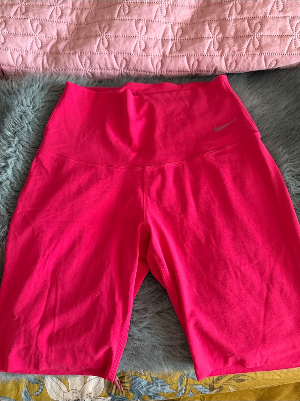 Nike Neon Pink High-Rise Bike Shorts
